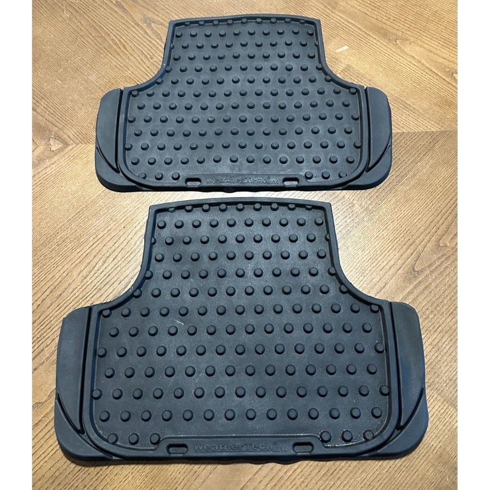 WeatherTech AVM Universal Rear Car Floor Mats - Black - Trimmable Rubber READ